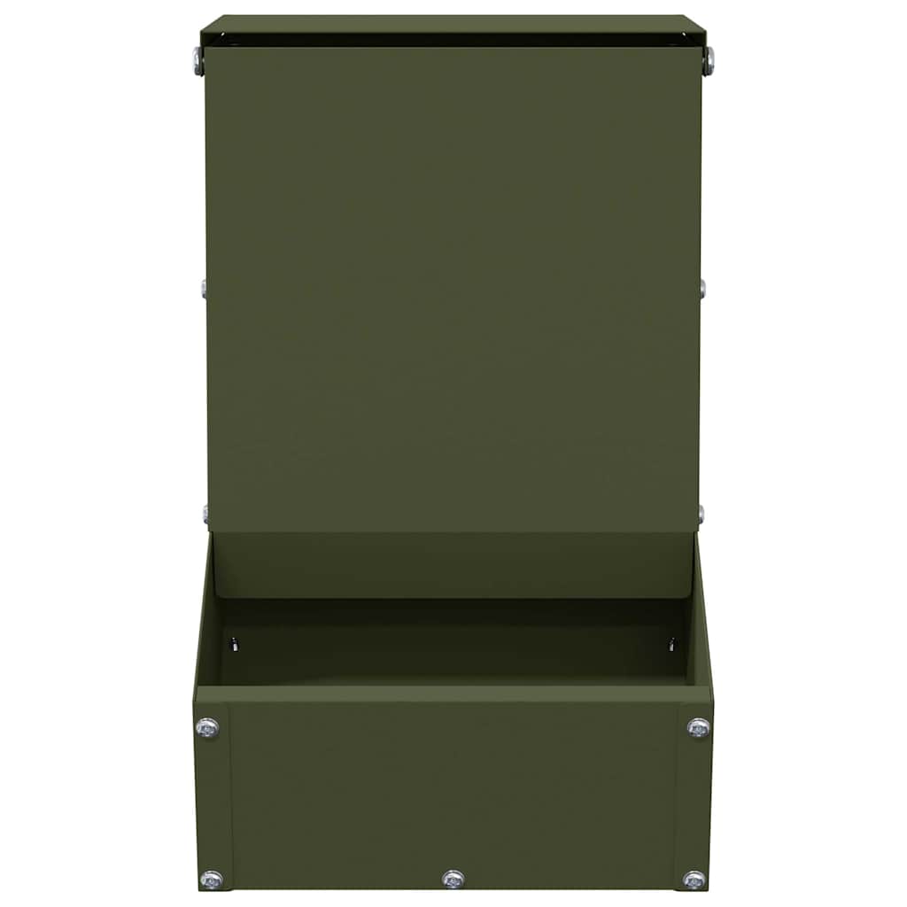 Rabbit Feeder Olive Green 17.5 x 26 x 28.5 cm Cold-Rolled Steel