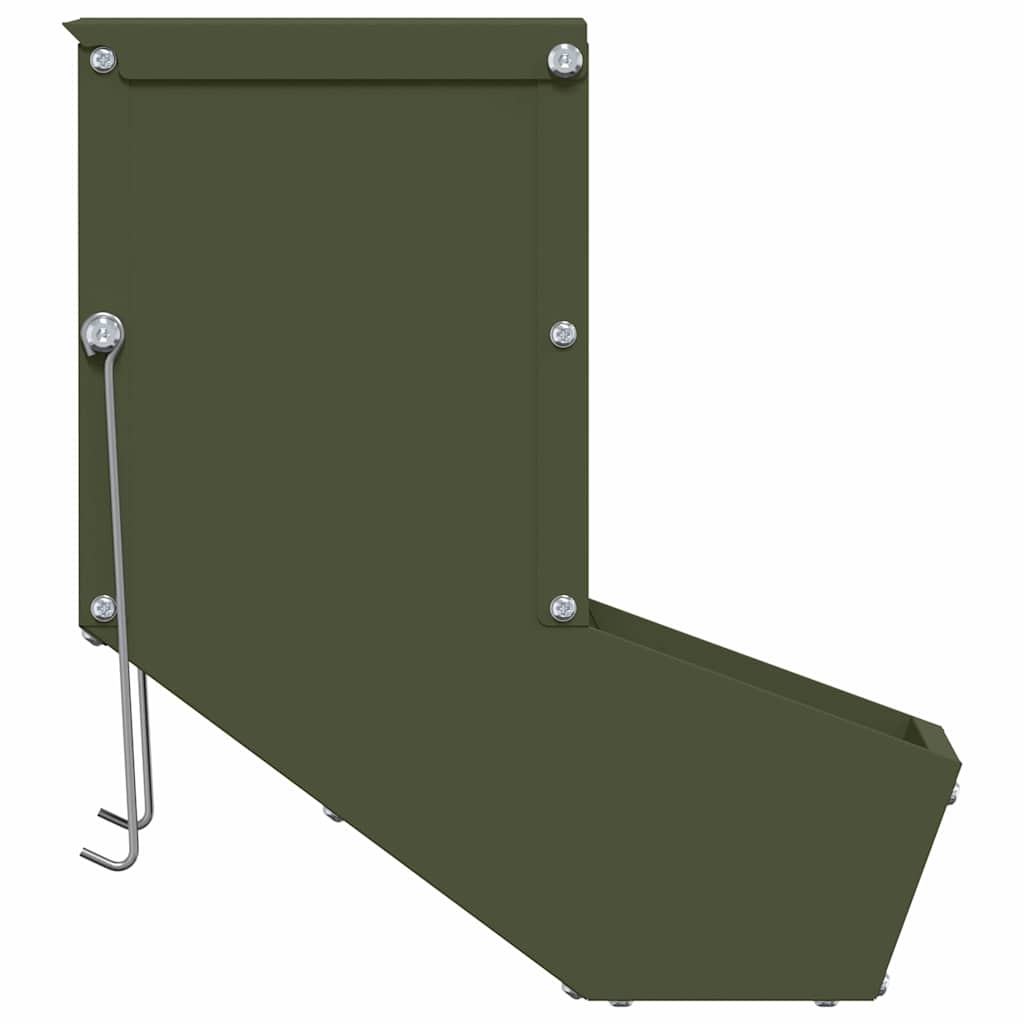 Rabbit Feeder Olive Green 17.5 x 26 x 28.5 cm Cold-Rolled Steel