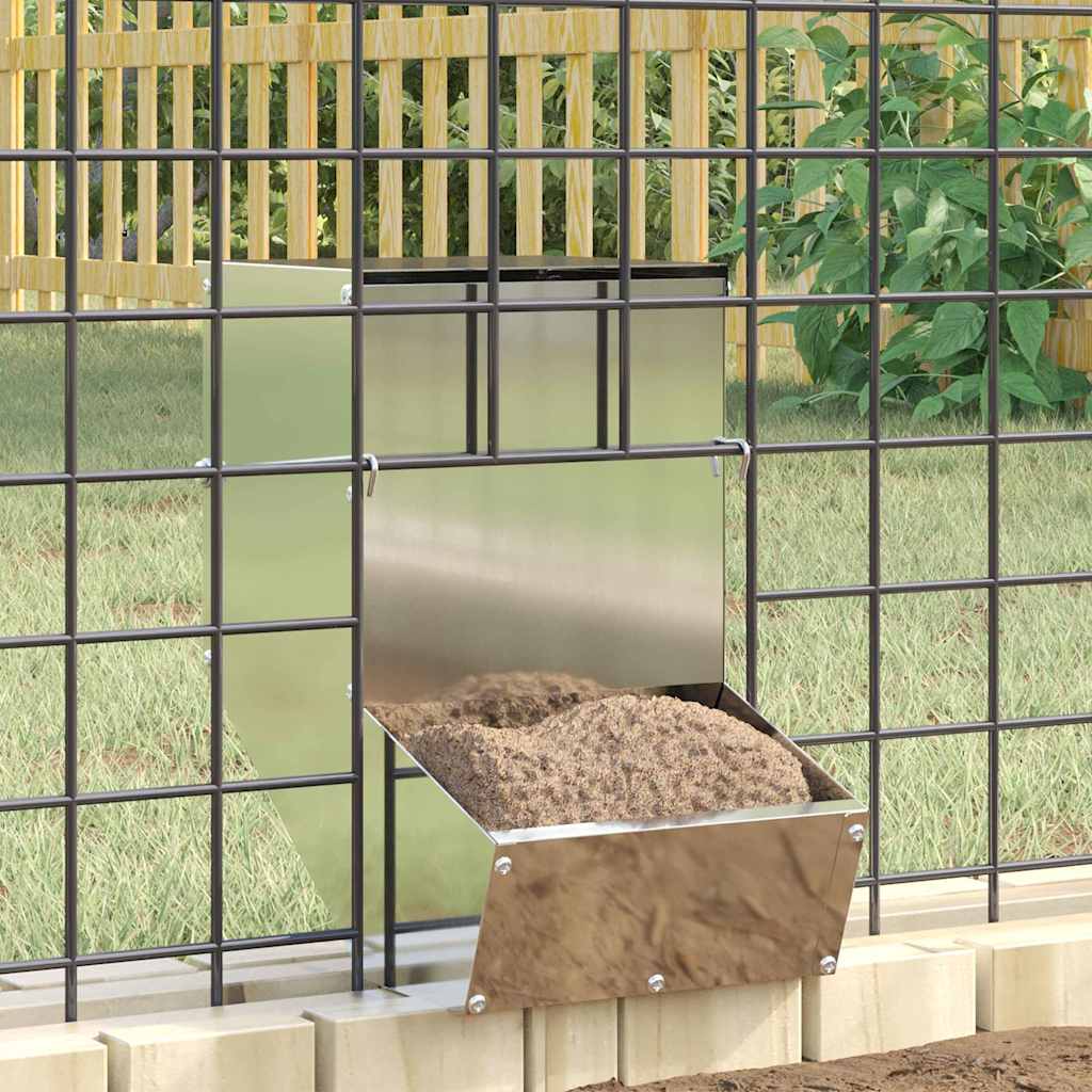 Rabbit Feeder Silver 17.5 x 26 x 28.5 cm Galvanised Steel