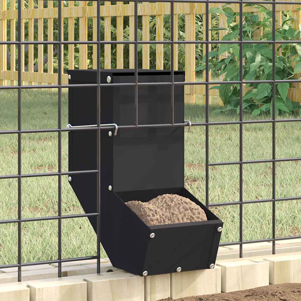 Rabbit Feeder Black 12.5 x 26 x 28.5 cm Cold-Rolled Steel