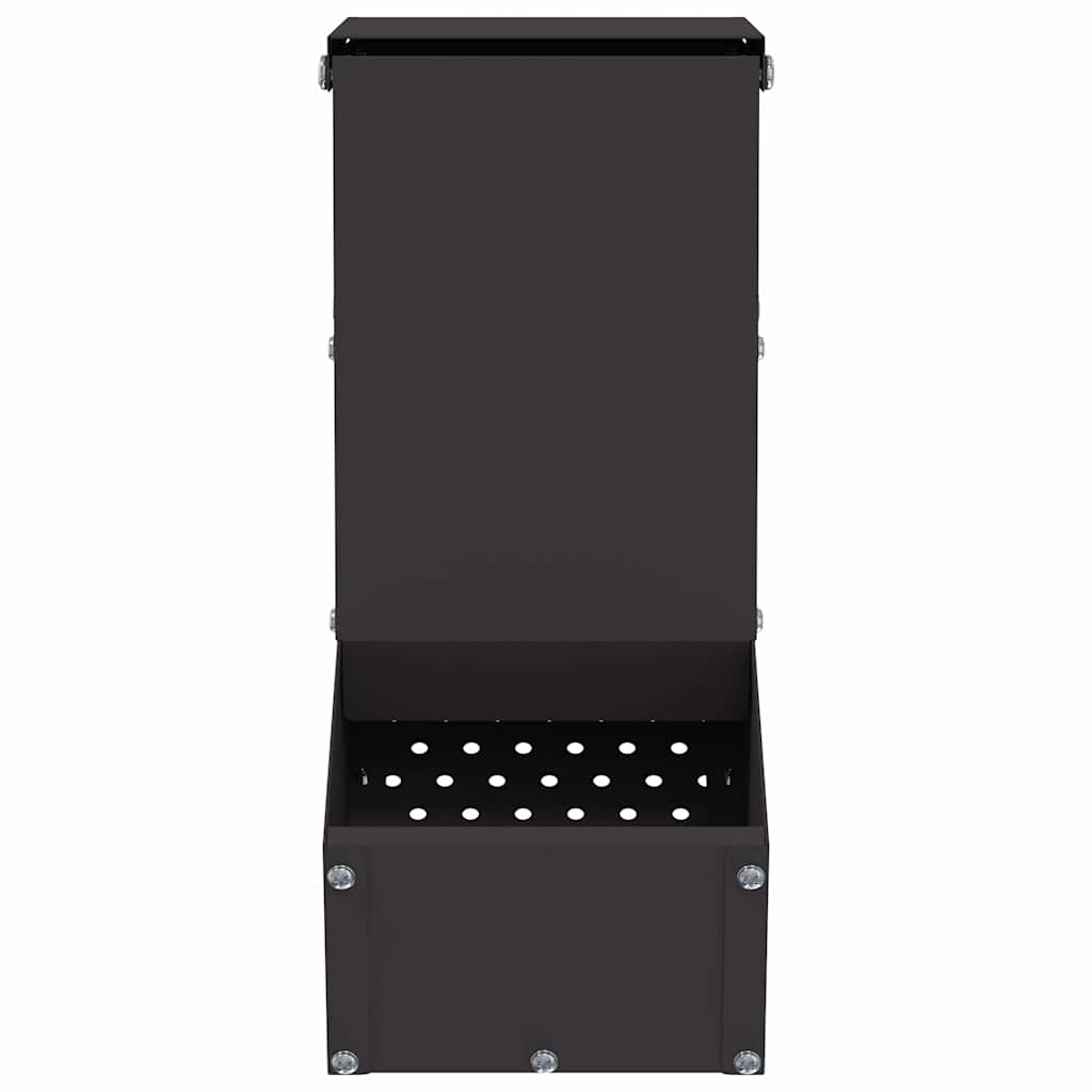 Rabbit Feeder Black 12.5 x 26 x 28.5 cm Cold-Rolled Steel