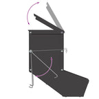 Rabbit Feeder Black 12.5 x 26 x 28.5 cm Cold-Rolled Steel