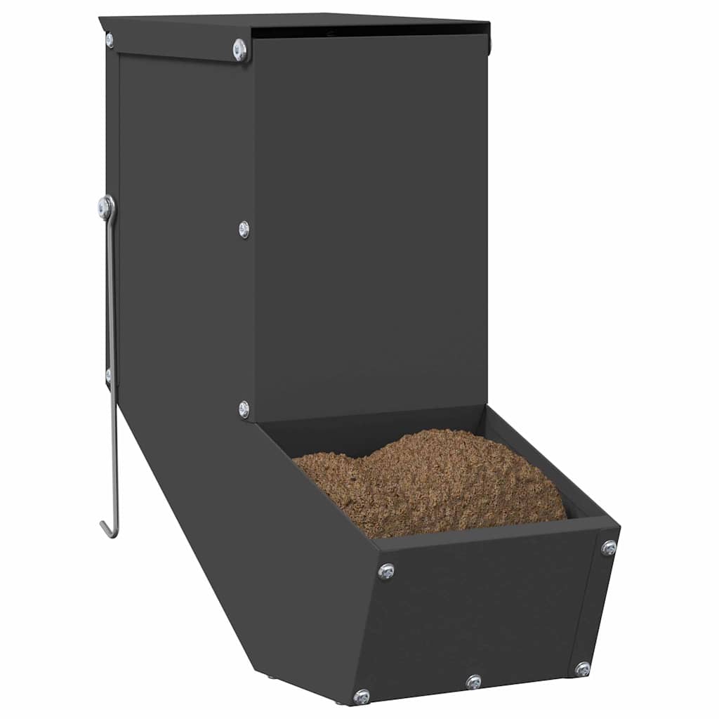 Rabbit Feeder Black 12.5 x 26 x 28.5 cm Cold-Rolled Steel