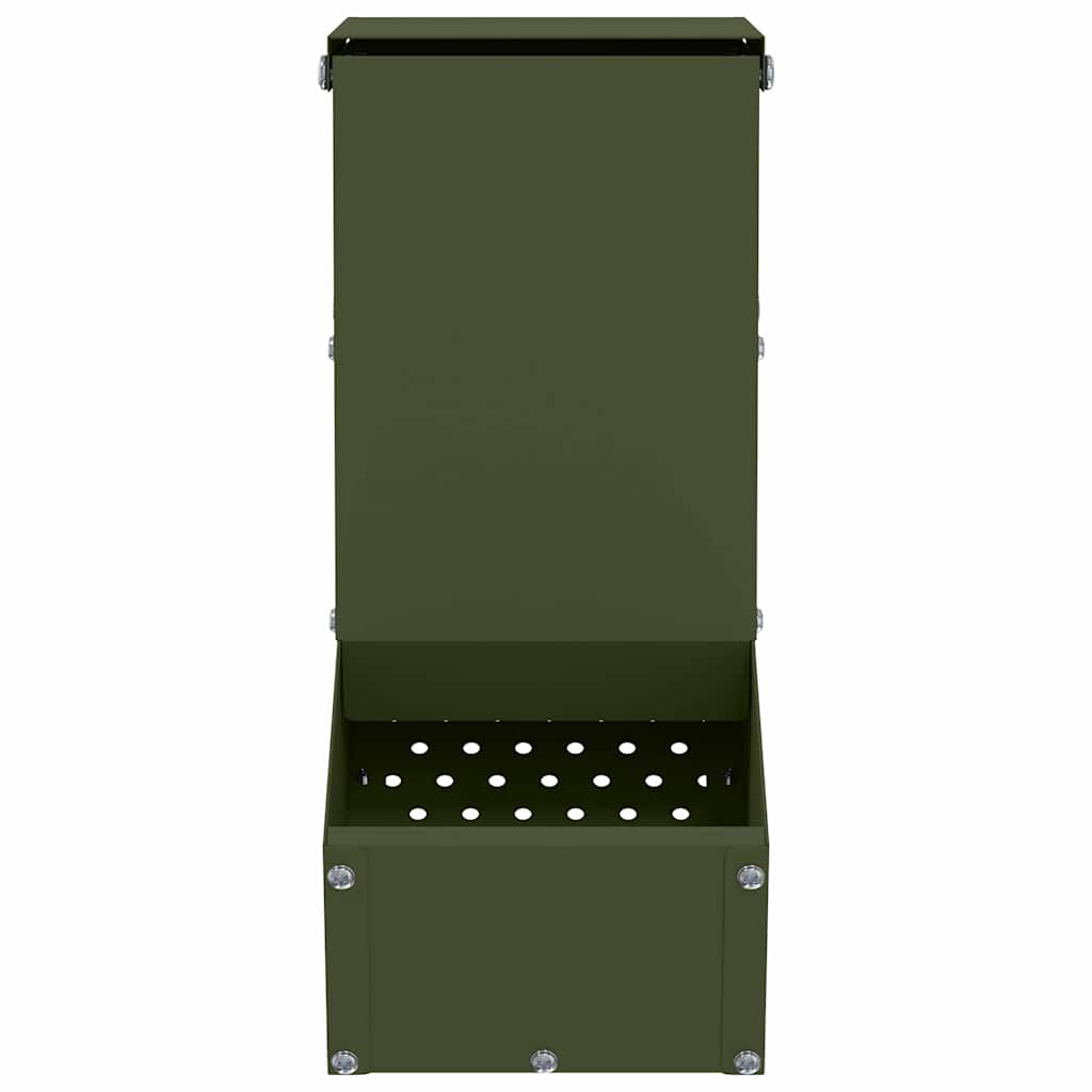 Rabbit Feeder Olive Green 12.5 x 26 x 28.5 cm Cold-Rolled Steel