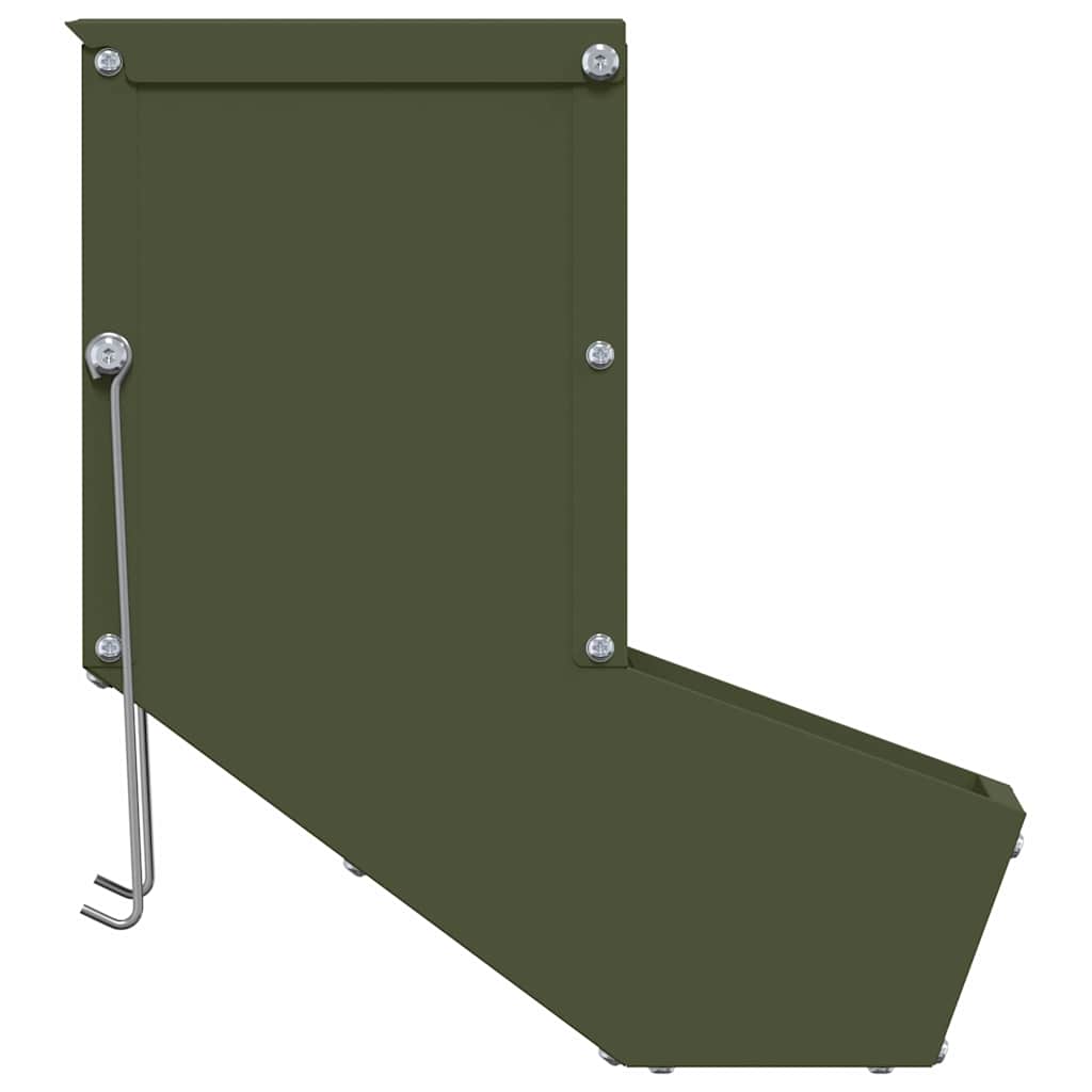 Rabbit Feeder Olive Green 12.5 x 26 x 28.5 cm Cold-Rolled Steel