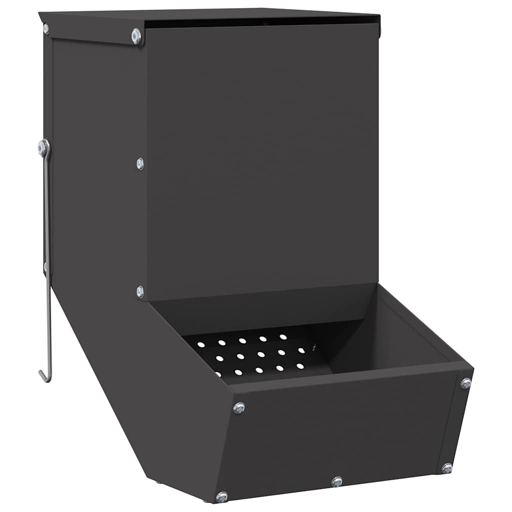 Rabbit Feeder Black 17.5 x 26 x 28.5 cm Cold-Rolled Steel
