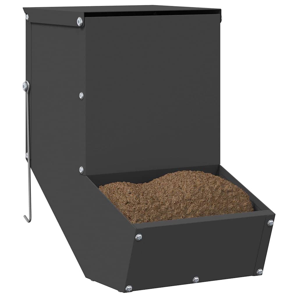 Rabbit Feeder Black 17.5 x 26 x 28.5 cm Cold-Rolled Steel