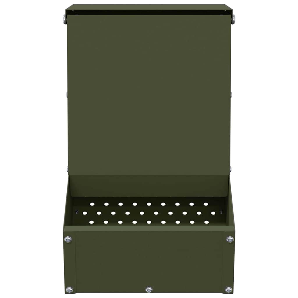 Rabbit Feeder Olive Green 17.5 x 26 x 28.5 cm Cold-Rolled Steel
