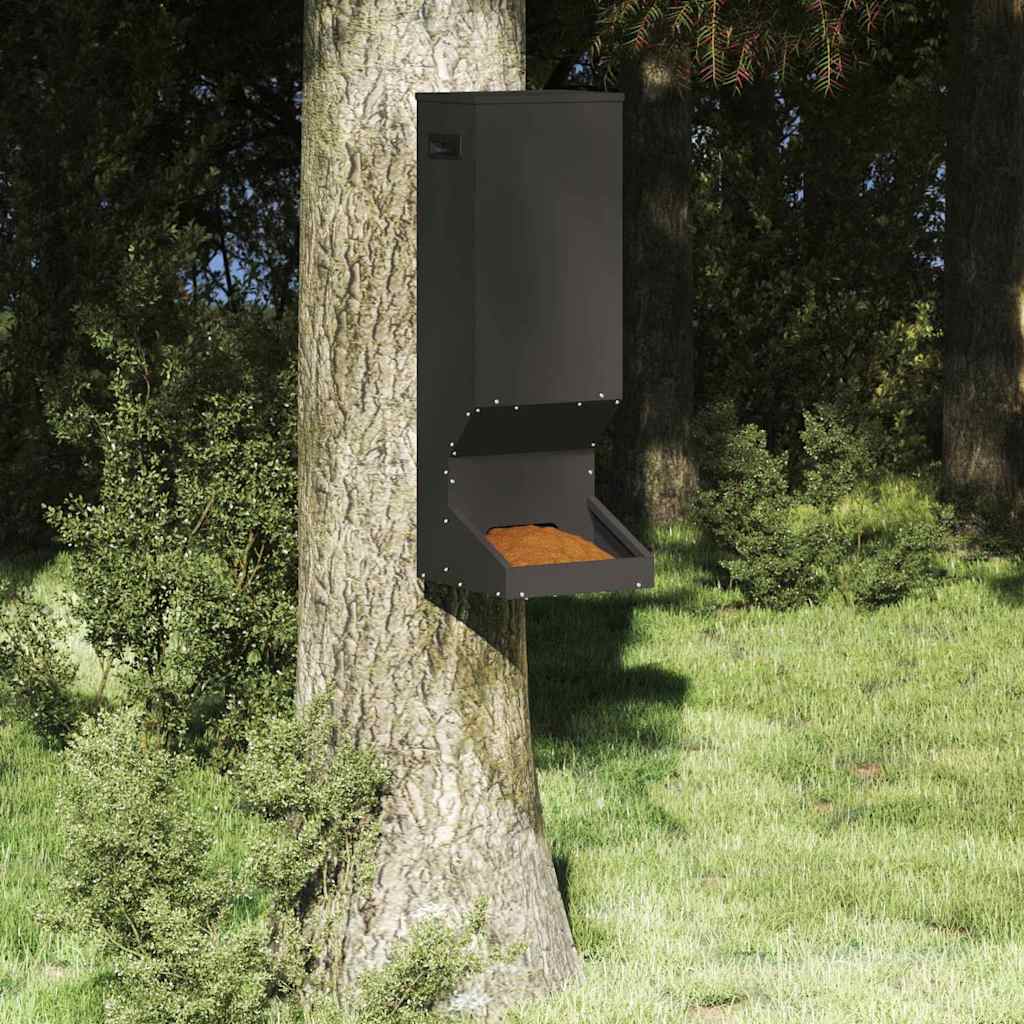 Deer Feeder Black 28 x 30 x 80 cm Cold-Rolled Steel