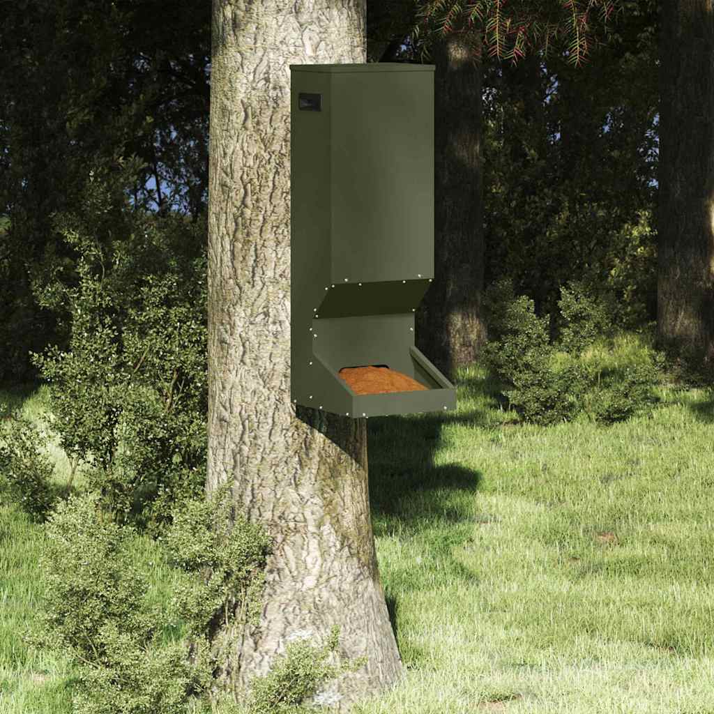 Deer Feeder Olive Green 28 x 30 x 80 cm Cold-Rolled Steel