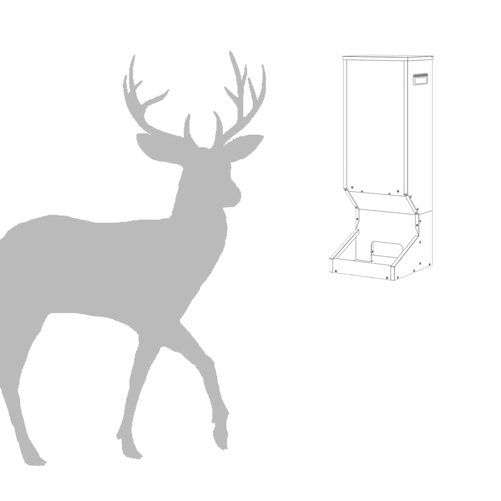 Deer Feeder Olive Green 28 x 30 x 80 cm Cold-Rolled Steel