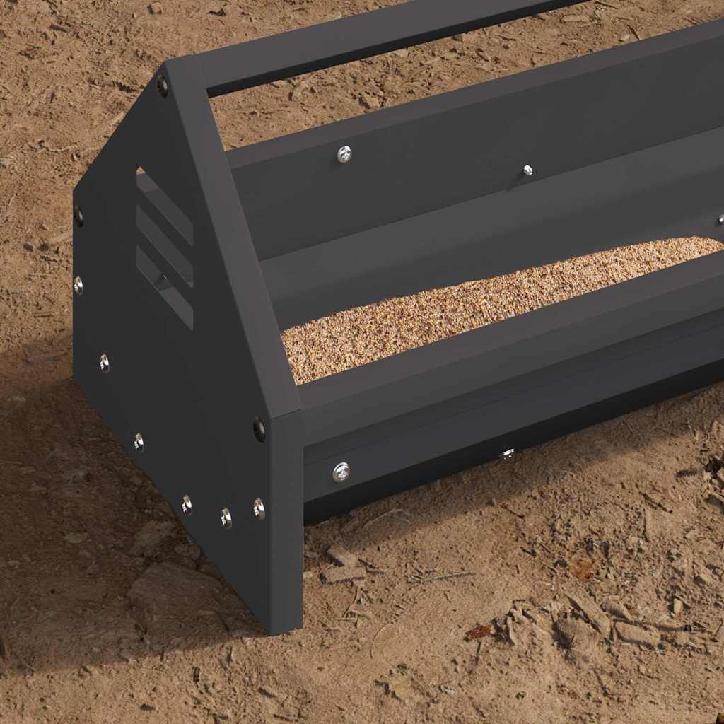 Chicken Feeding Trough Black 108 x 20.5 x 20 cm