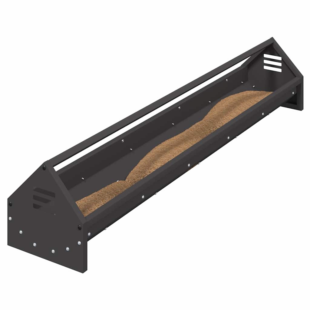 Chicken Feeding Trough Black 108 x 20.5 x 20 cm