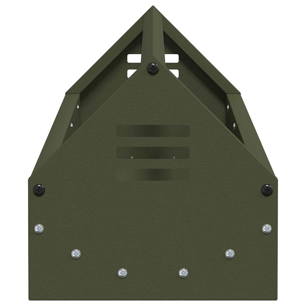 Chicken Feeding Trough Olive Green 108 x 20.5 x 20 cm