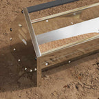 Chicken Feeding Trough Silver 108 x 20.5 x 20 cm