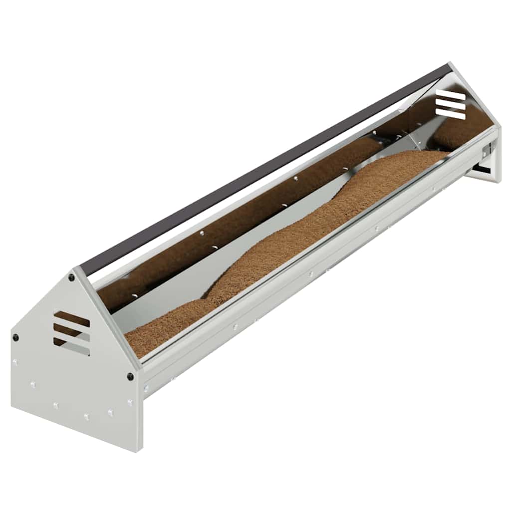 Chicken Feeding Trough Silver 108 x 20.5 x 20 cm