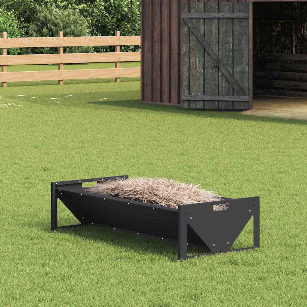 Livestock Feeding Trough Black 108 x 50 x 28 cm