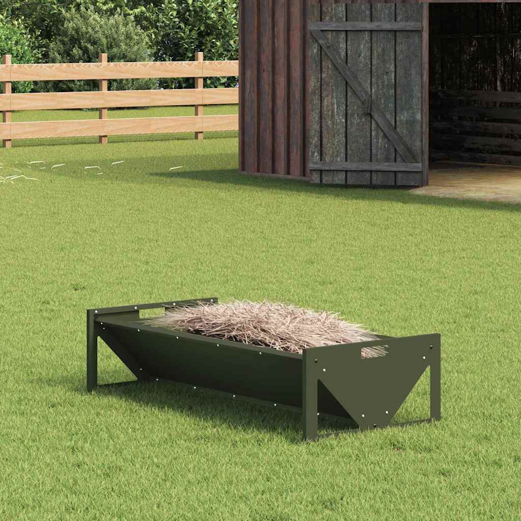 Livestock Feeding Trough Olive Green 108 x 50 x 28 cm