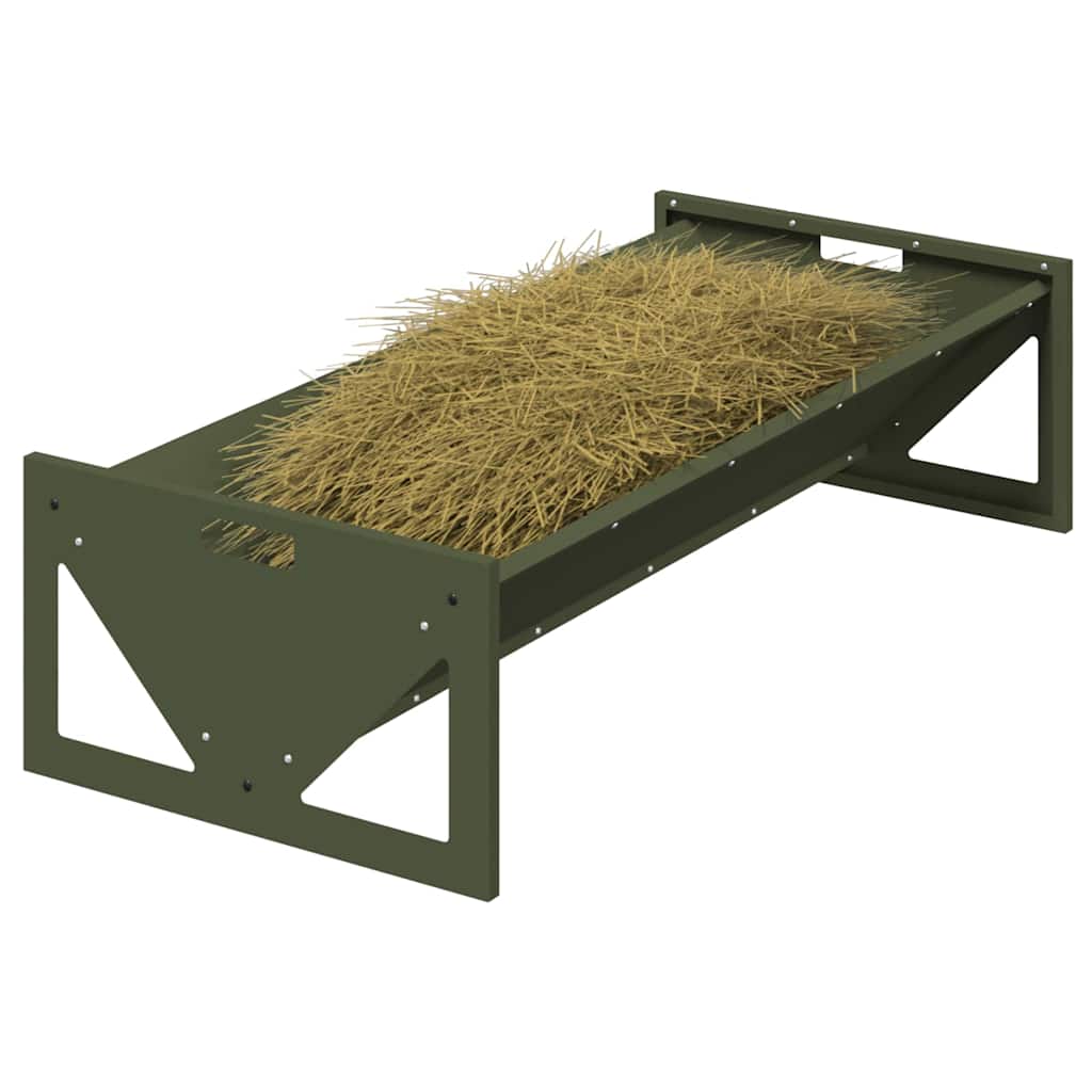 Livestock Feeding Trough Olive Green 108 x 50 x 28 cm