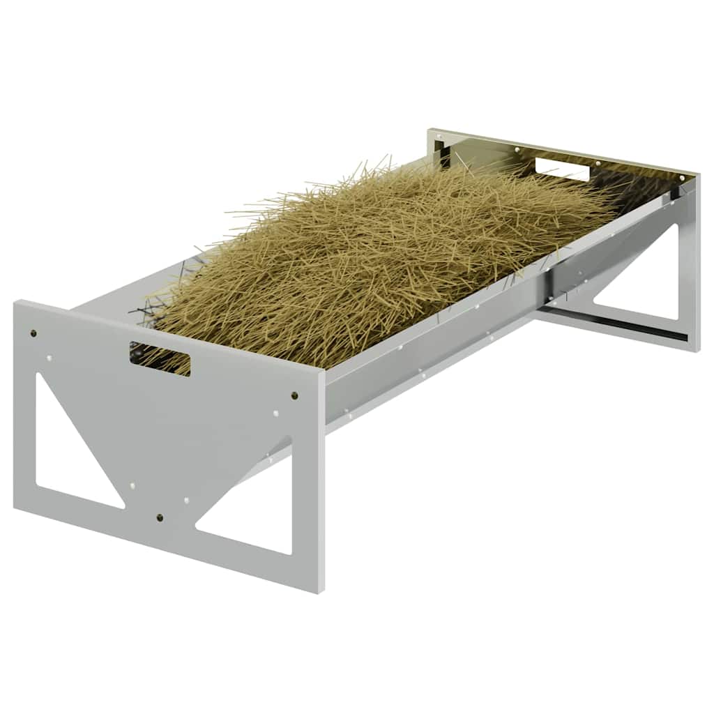 Livestock Feeding Trough Silver 108 x 50 x 28 cm