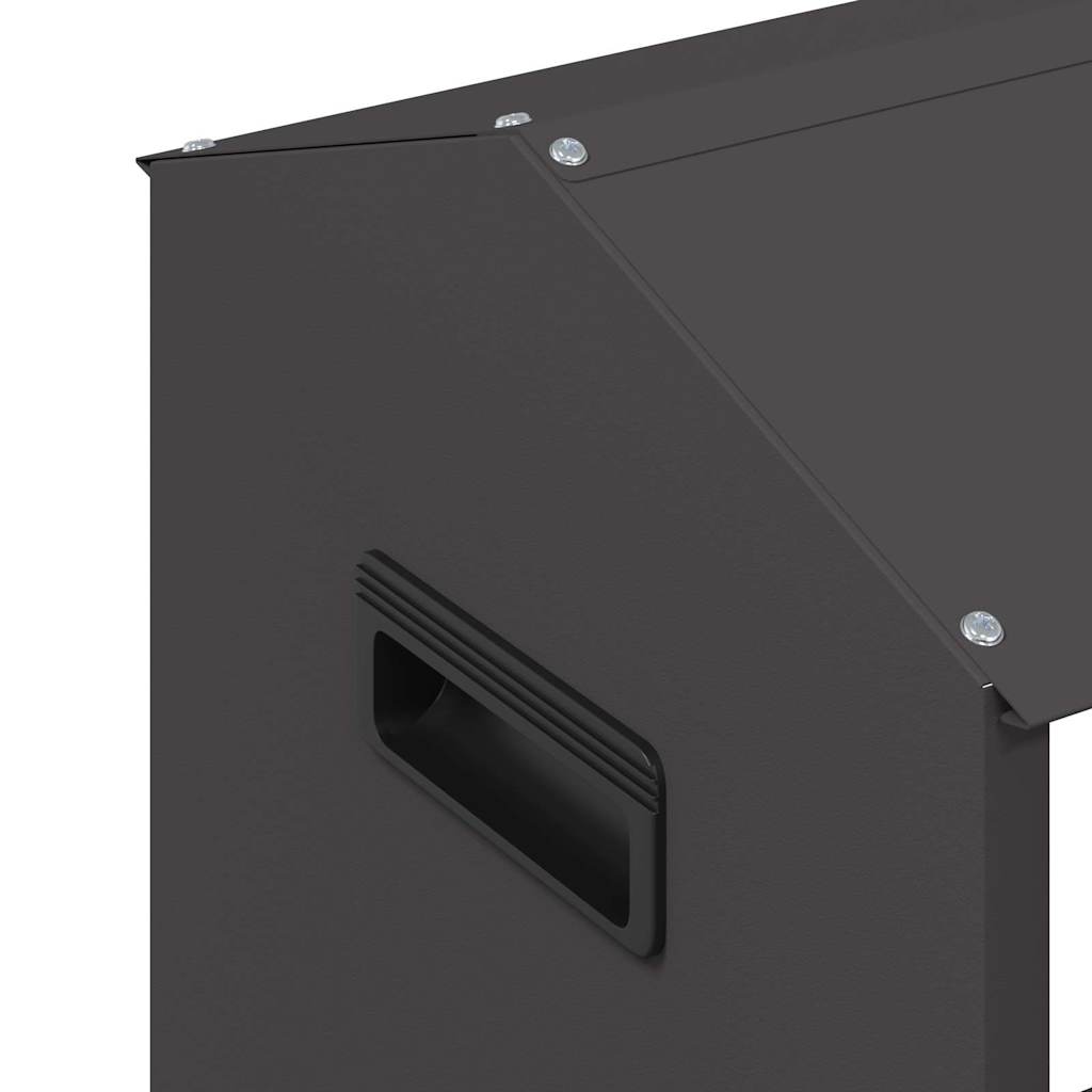 Chicken Feeding Trough Black 81 x 32 x 53.5 cm