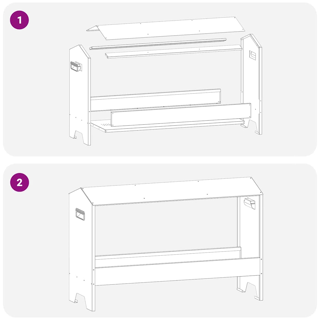 Chicken Feeding Trough Black 81 x 32 x 53.5 cm