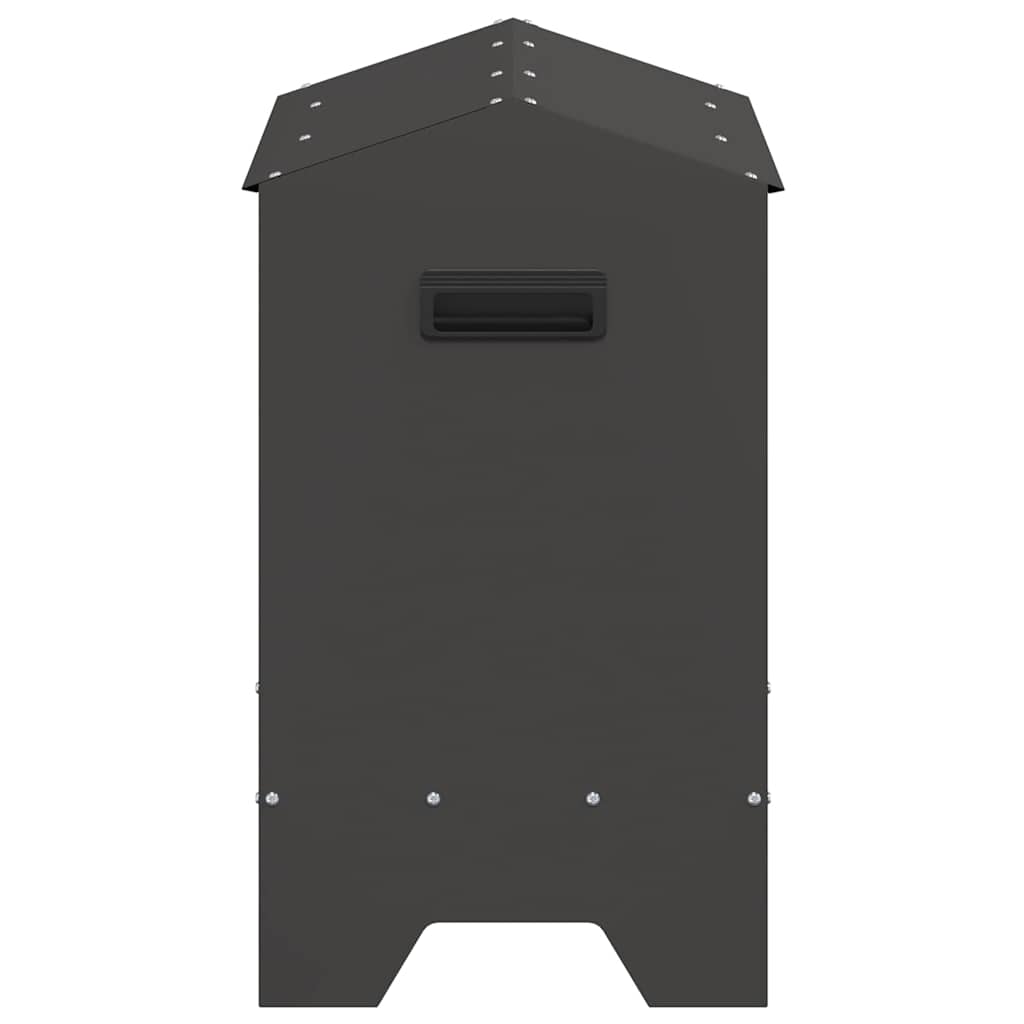 Chicken Feeding Trough Black 81 x 32 x 53.5 cm