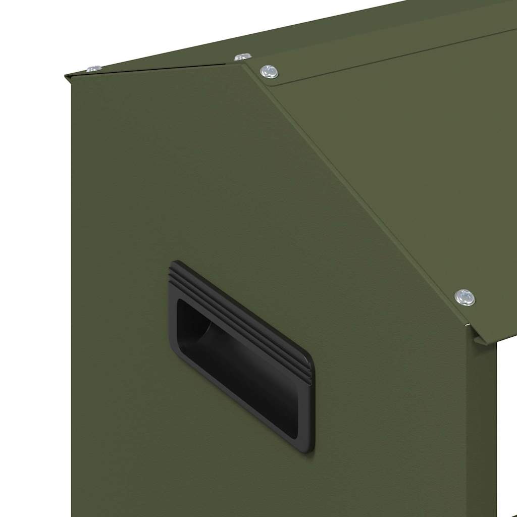 Chicken Feeding Trough Olive Green 81 x 32 x 53.5 cm