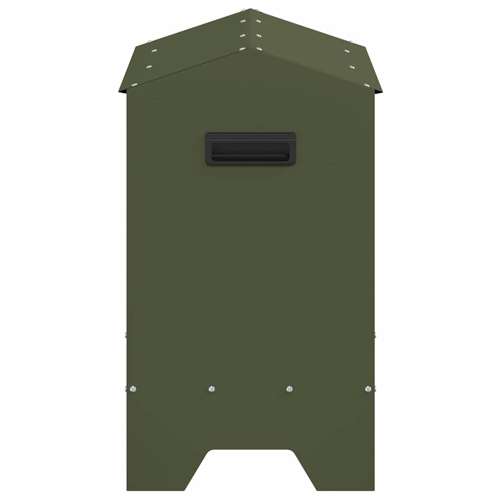 Chicken Feeding Trough Olive Green 81 x 32 x 53.5 cm