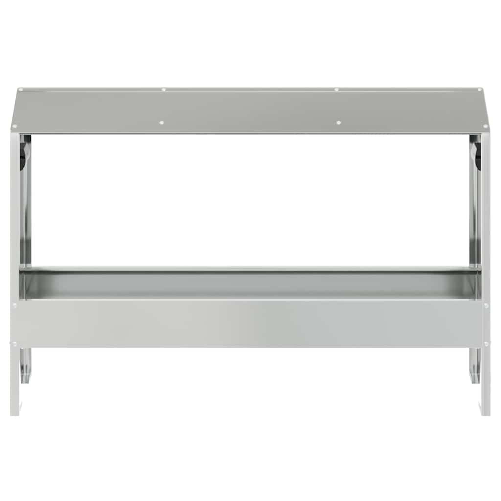 Chicken Feeding Trough Silver 81 x 32 x 53.5 cm
