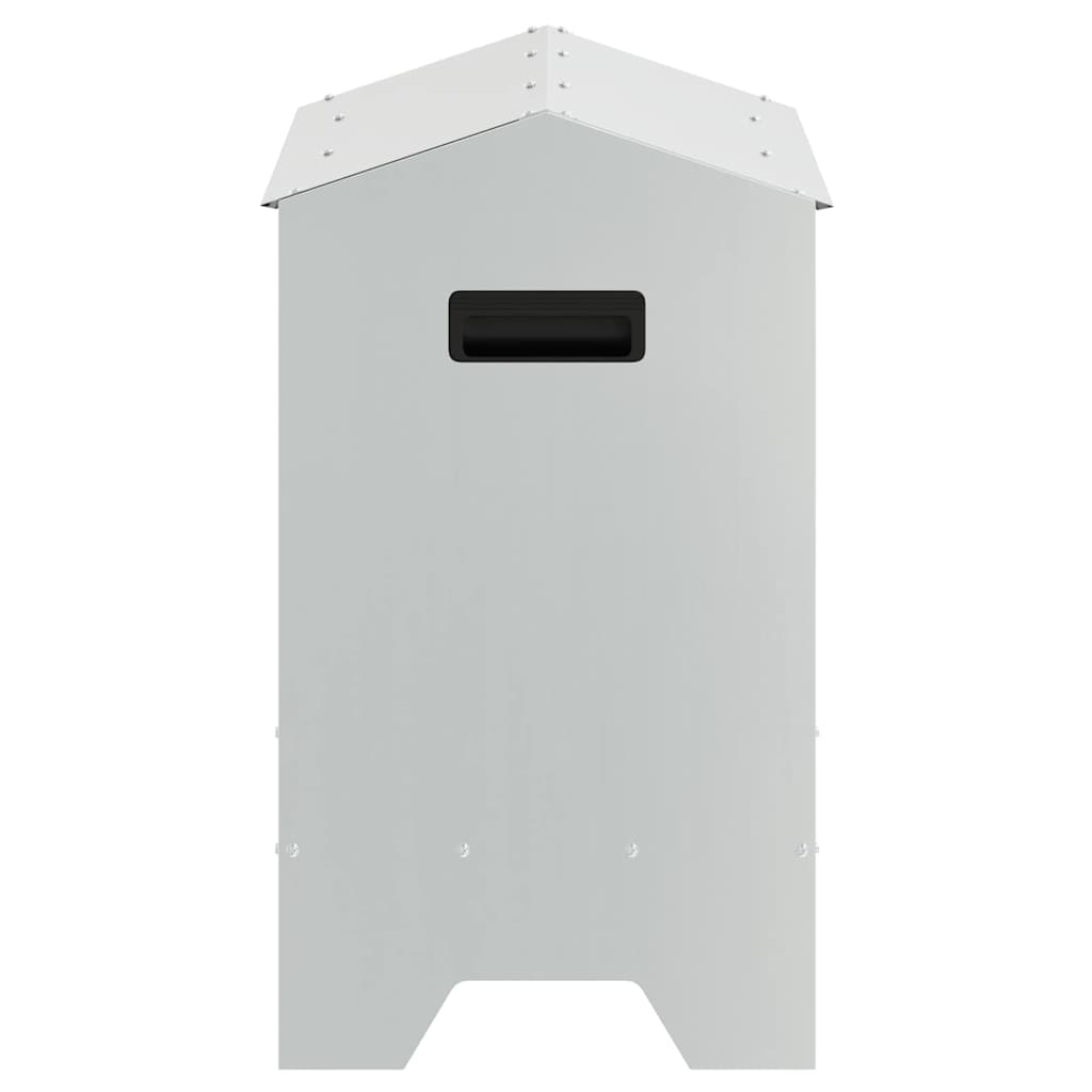 Chicken Feeding Trough Silver 81 x 32 x 53.5 cm