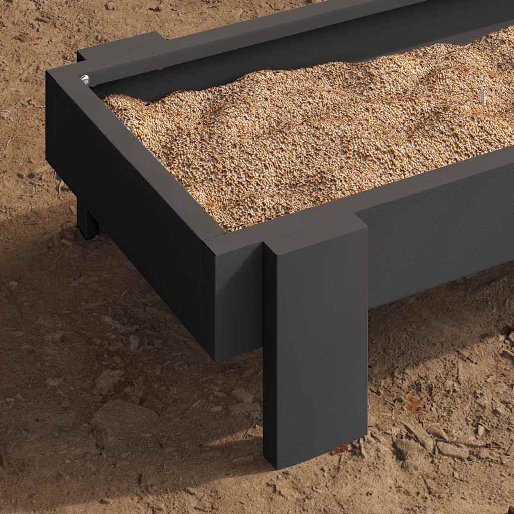 Chicken Feeding Trough Black 80 x 28 x 13.5 cm
