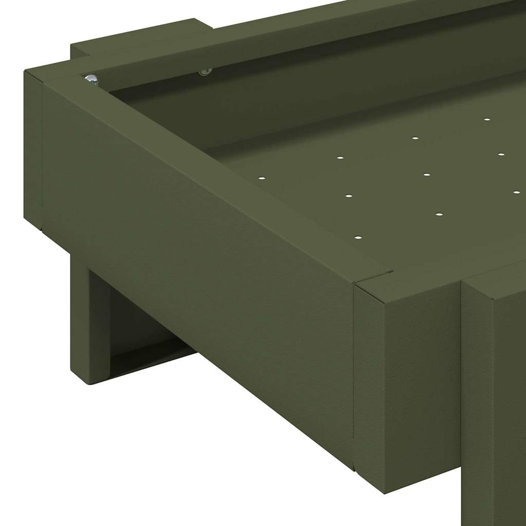 Chicken Feeding Trough Olive Green 80 x 28 x 13.5 cm