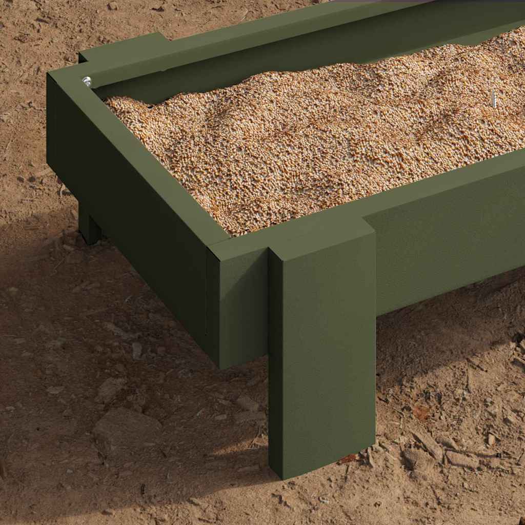 Chicken Feeding Trough Olive Green 80 x 28 x 13.5 cm