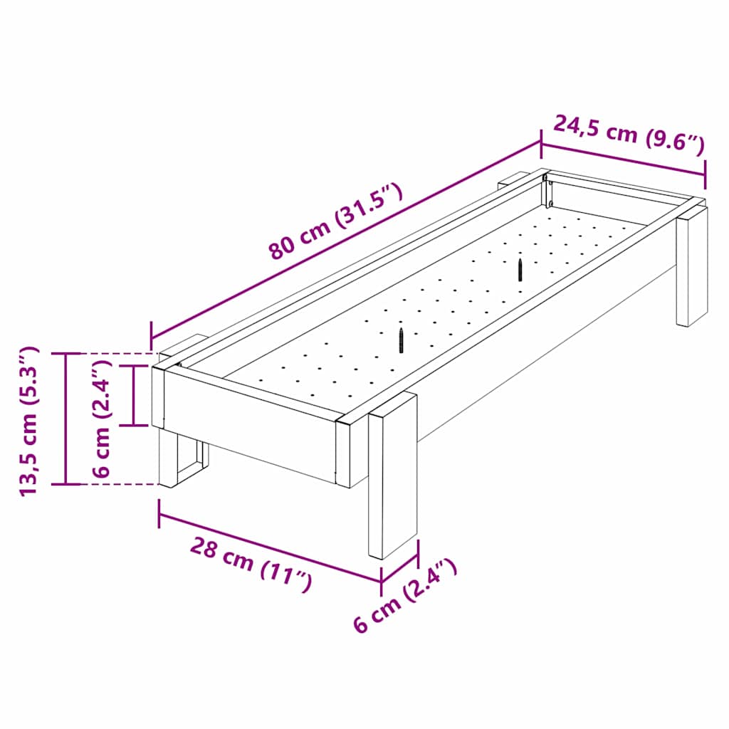 Chicken Feeding Trough Olive Green 80 x 28 x 13.5 cm