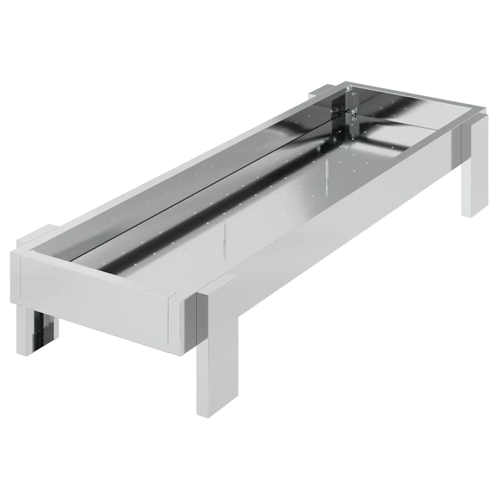 Chicken Feeding Trough Silver 80 x 28 x 13.5 cm
