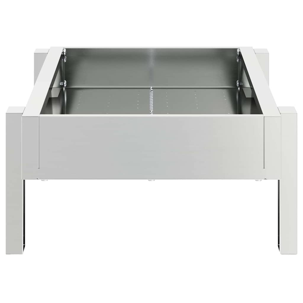 Chicken Feeding Trough Silver 80 x 28 x 13.5 cm