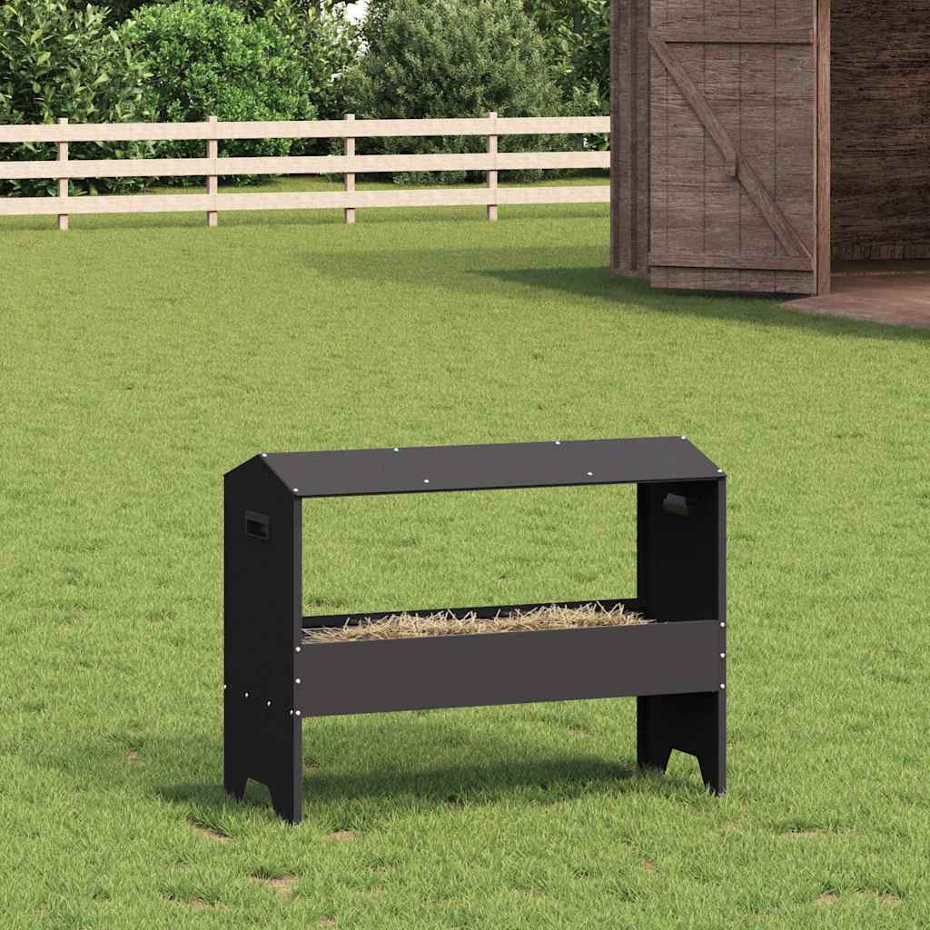 Livestock Feeding Trough Black 79 x 35 x 62 cm