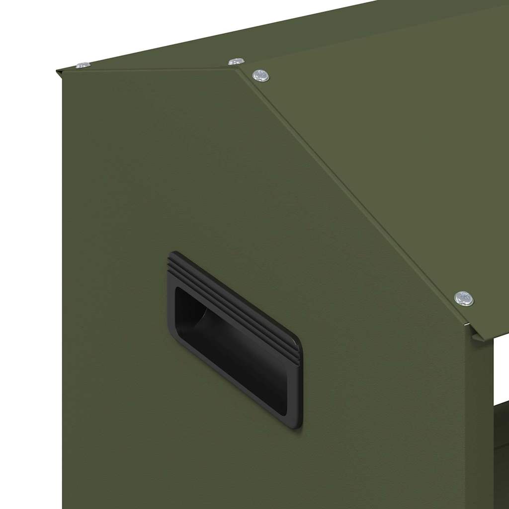 Livestock Feeding Trough Olive Green 79 x 35 x 62 cm