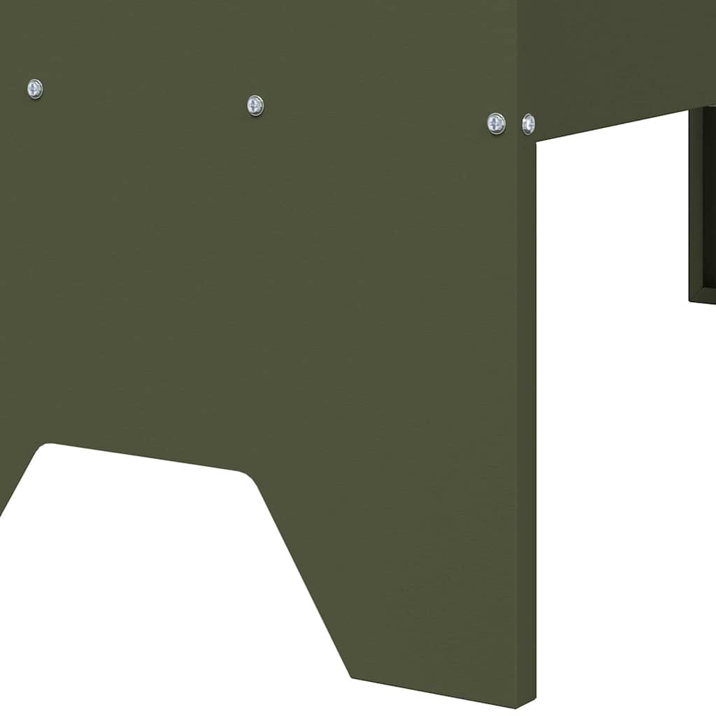 Livestock Feeding Trough Olive Green 79 x 35 x 62 cm
