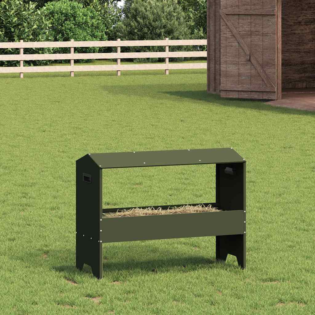 Livestock Feeding Trough Olive Green 79 x 35 x 62 cm