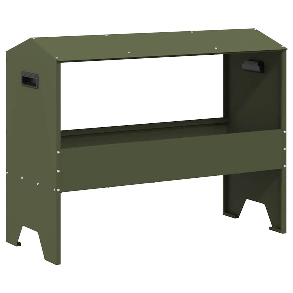 Livestock Feeding Trough Olive Green 79 x 35 x 62 cm