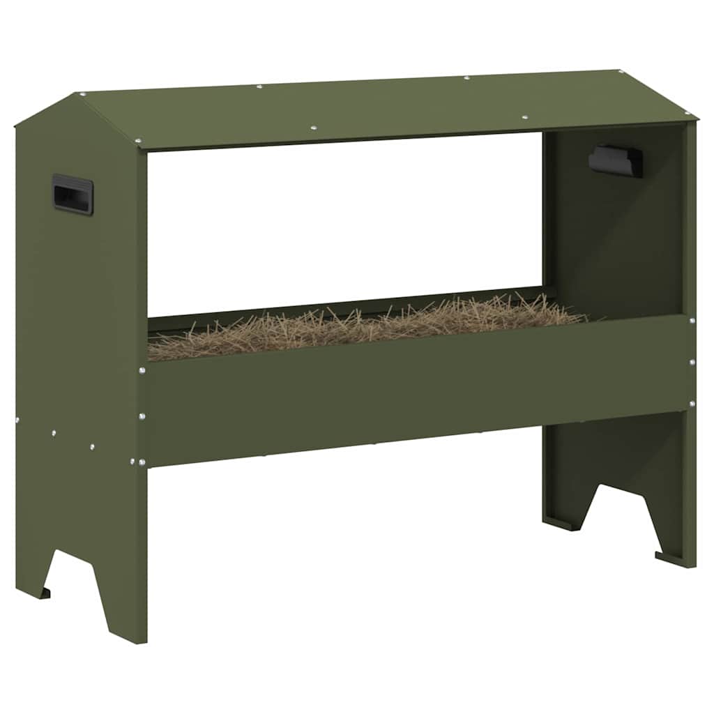 Livestock Feeding Trough Olive Green 79 x 35 x 62 cm