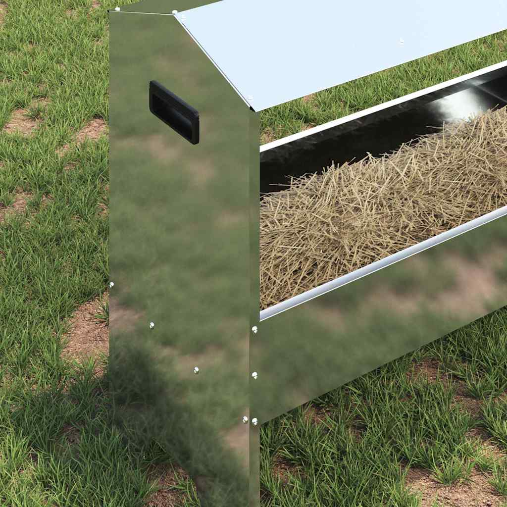 Livestock Feeding Trough Silver 79 x 35 x 62 cm