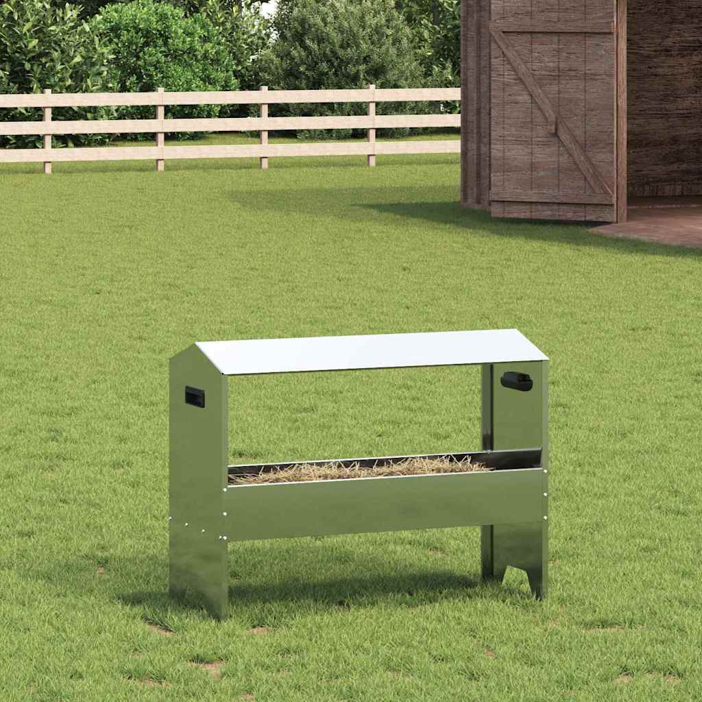 Livestock Feeding Trough Silver 79 x 35 x 62 cm