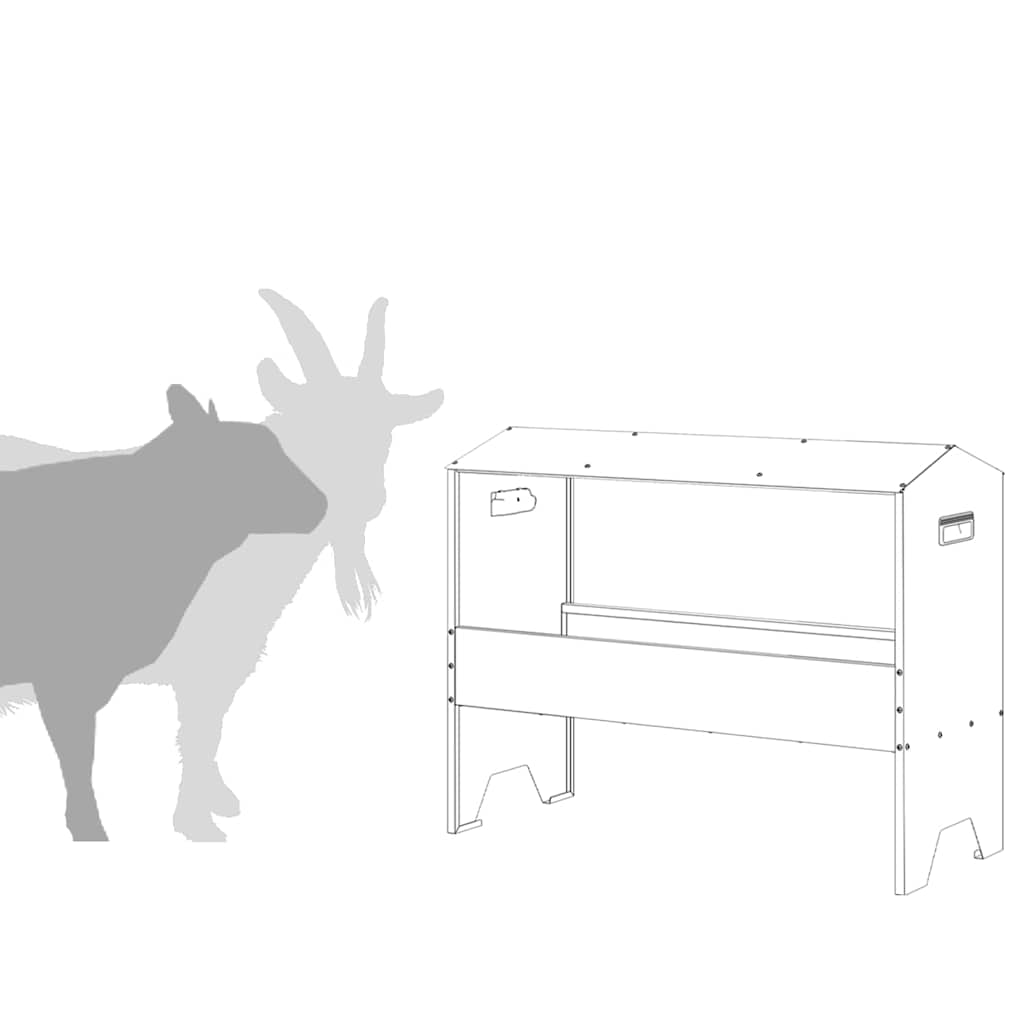 Livestock Feeding Trough Silver 79 x 35 x 62 cm