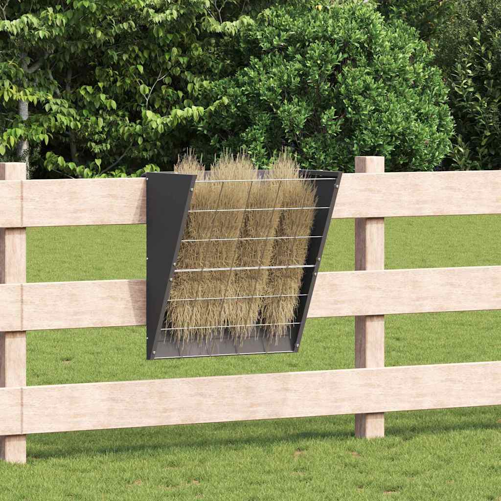 Hanging Hay Feeder Black 61 x 33 x 66 cm Cold-Rolled Steel