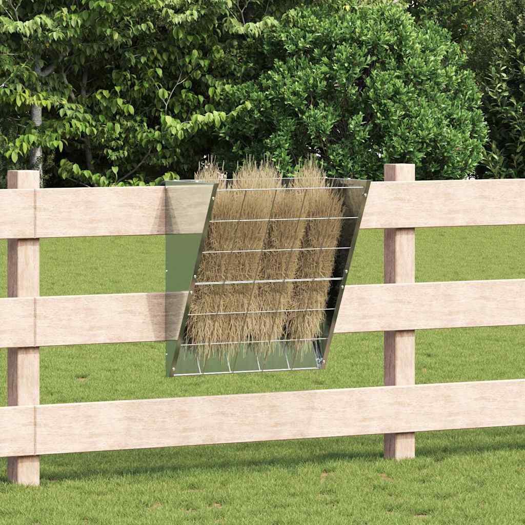 Hanging Hay Feeder Silver 61 x 33 x 66 cm Galvanised Steel