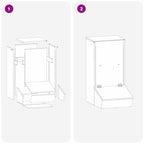 Pig Feeder Black 55 x 38 x 76 cm Cold-Rolled Steel