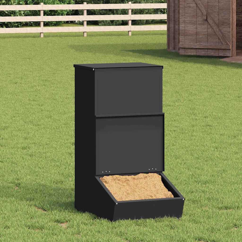 Pig Feeder Black 55 x 38 x 76 cm Cold-Rolled Steel